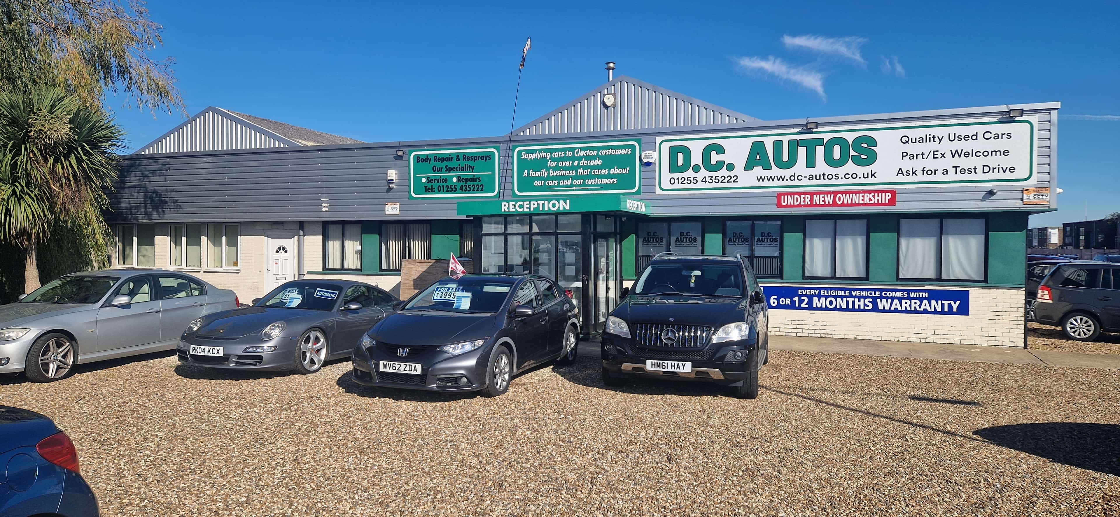 Cars on the D.C. Autos forecourt in Clacton